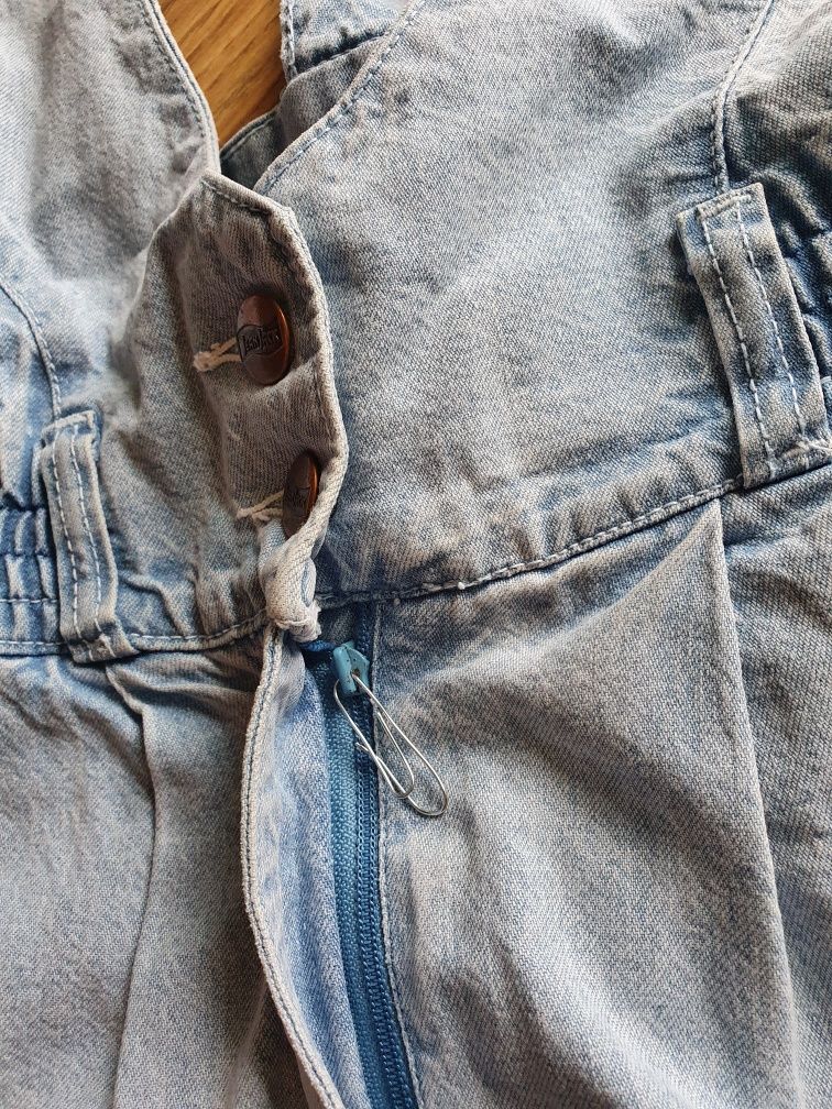 Kombinezon ogrodniczki spodenki jeans paper bag