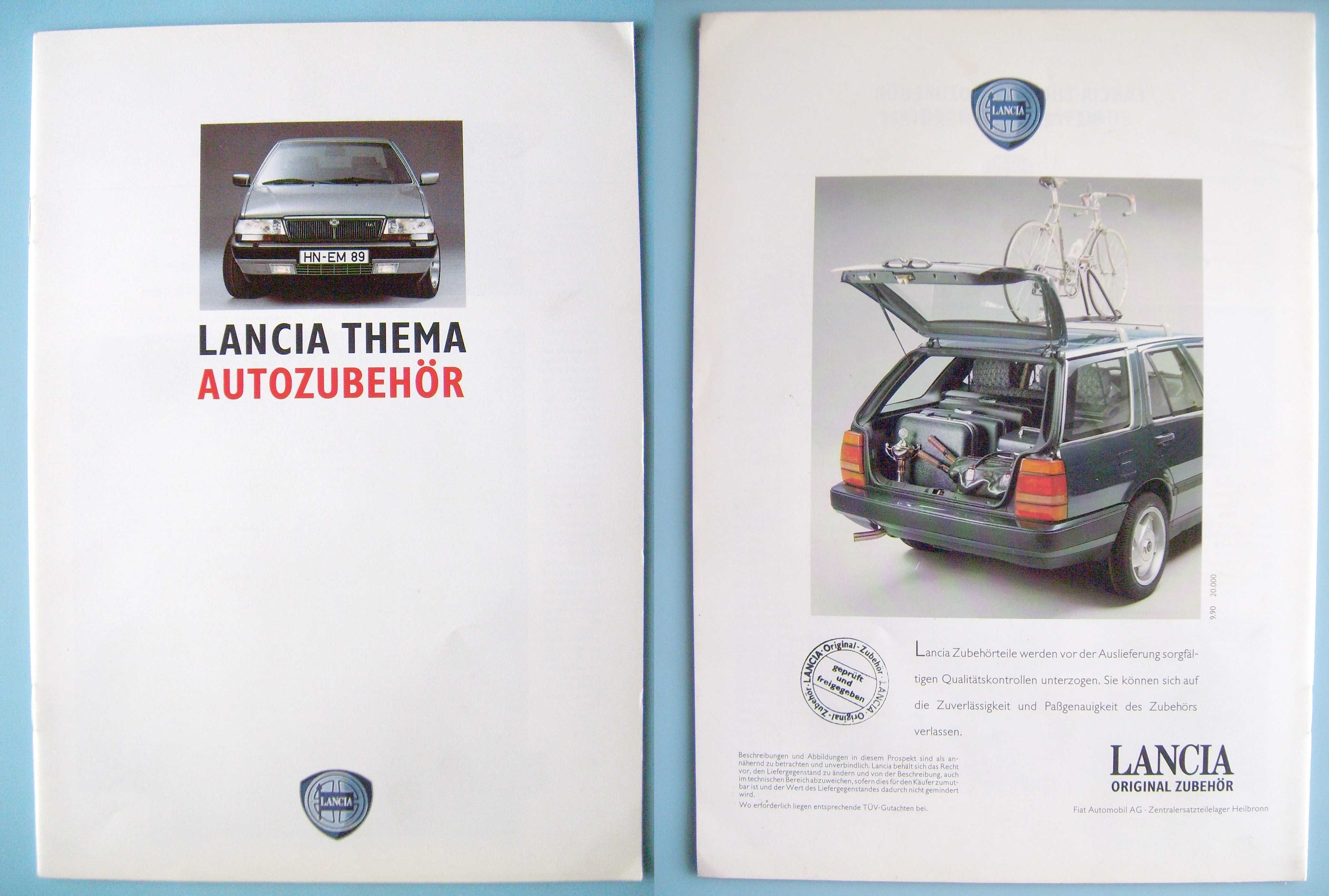 LANCIA THEMA Autozubehor 1990 prospekt wyposażenia dodatkowego, 20 str