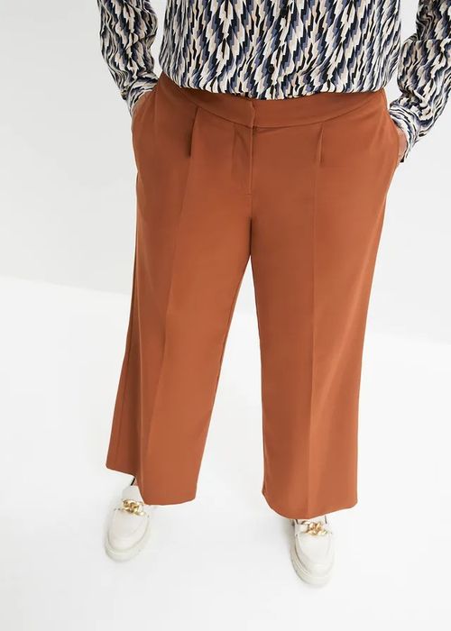 B.P.C spodnie damkie w kant ceglasty brąz ^52