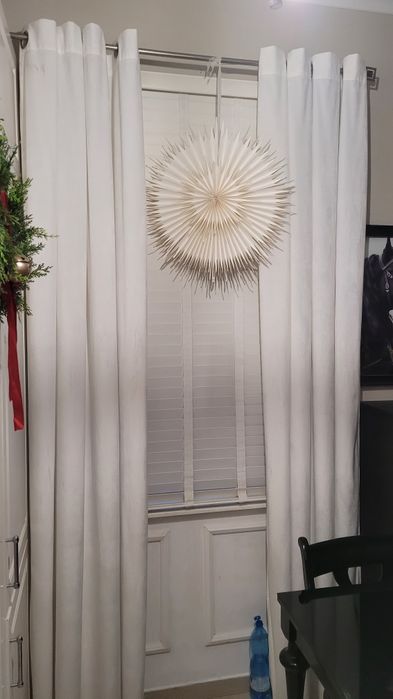 Białe zasłony 4 sztuki welurowe velvet