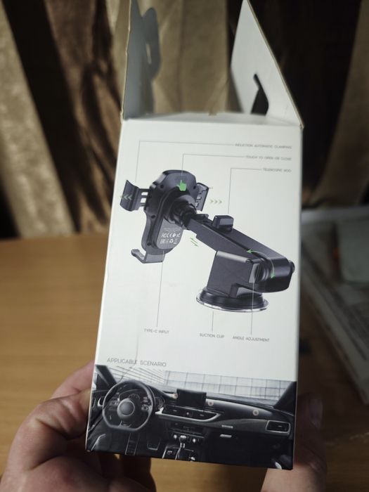 Держатель для телефона hoco wireless fast charge