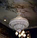 Grande lustre de saco de três andares