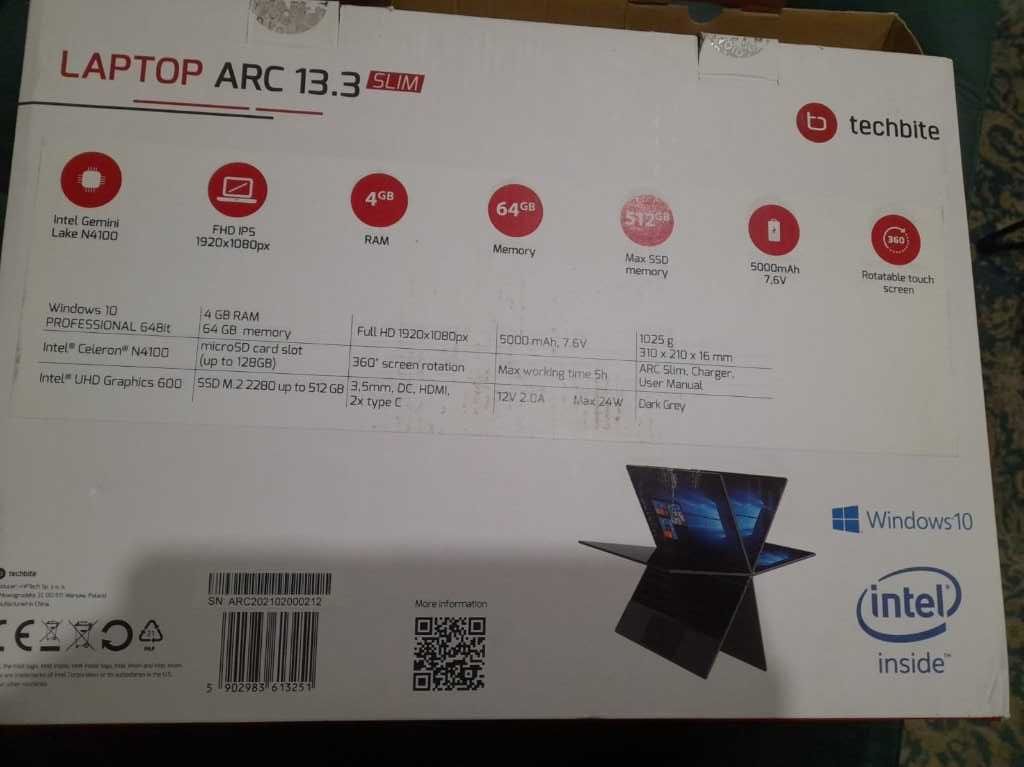 Laptop z ekranem dotykowym 13.3 cali jak nowy!