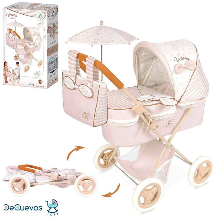 Дитяча коляска DeCuevas 85078, з парасолькою та сумочкою, ручка 60см