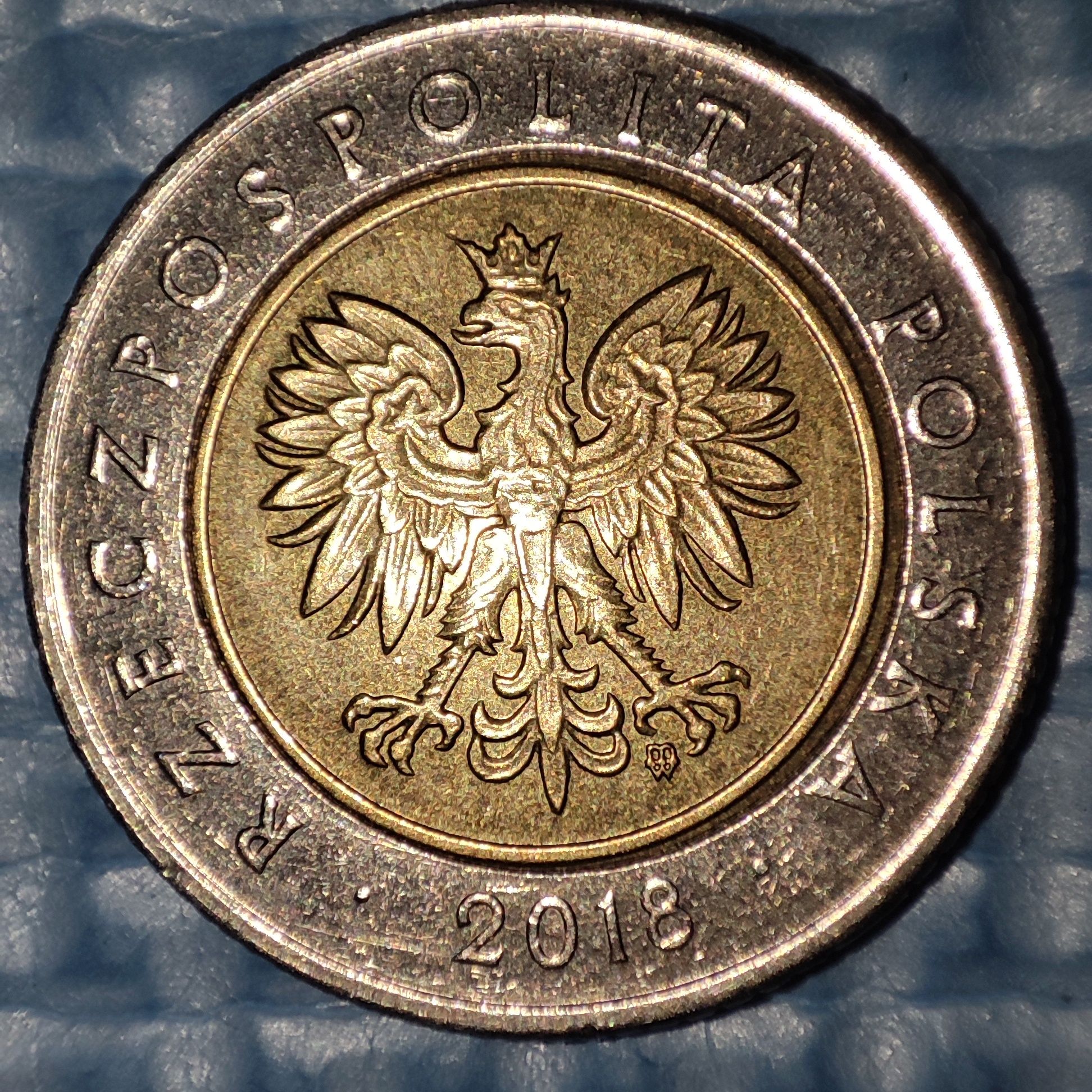 Moneta 5 złotych 2018 w bardzo dobrym stanie