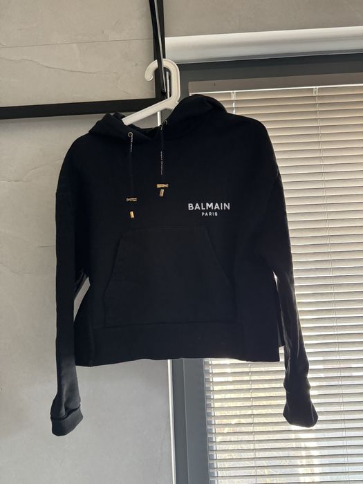 Balmain bluza czarna z kapturem oryginalna XS