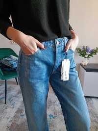 Прямі базові джинси Zara женские базовые джинсы Зара прямые база синие