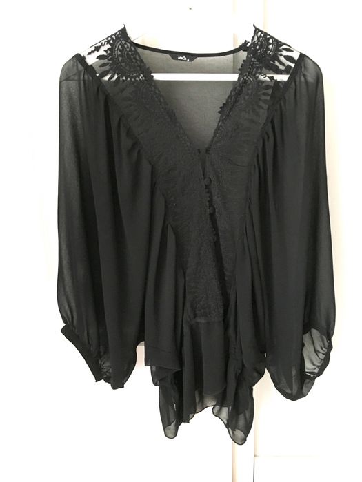 Sukienka bluzka mgiełka czarna nietoperz nietoperzowa szeroka oversize