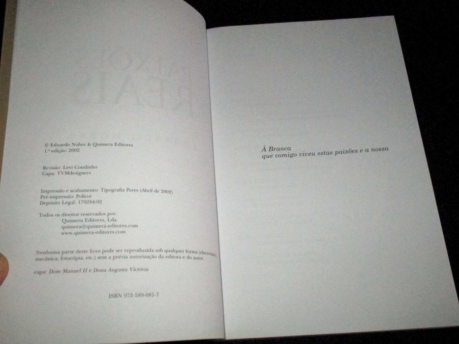 Livro Paixões Reais Eduardo Nobre Quimera