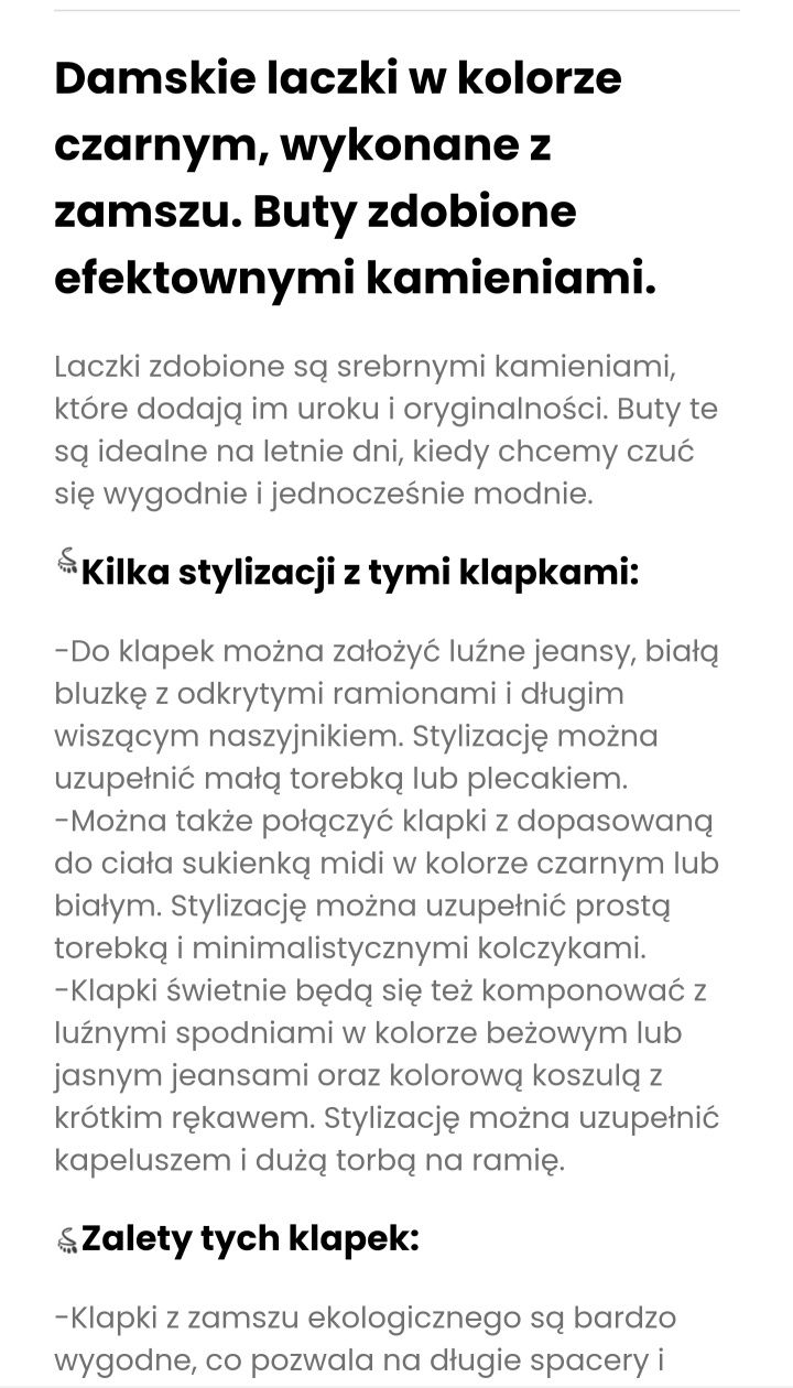 Klapki zamszowe z ozdobnymi kamieniami
