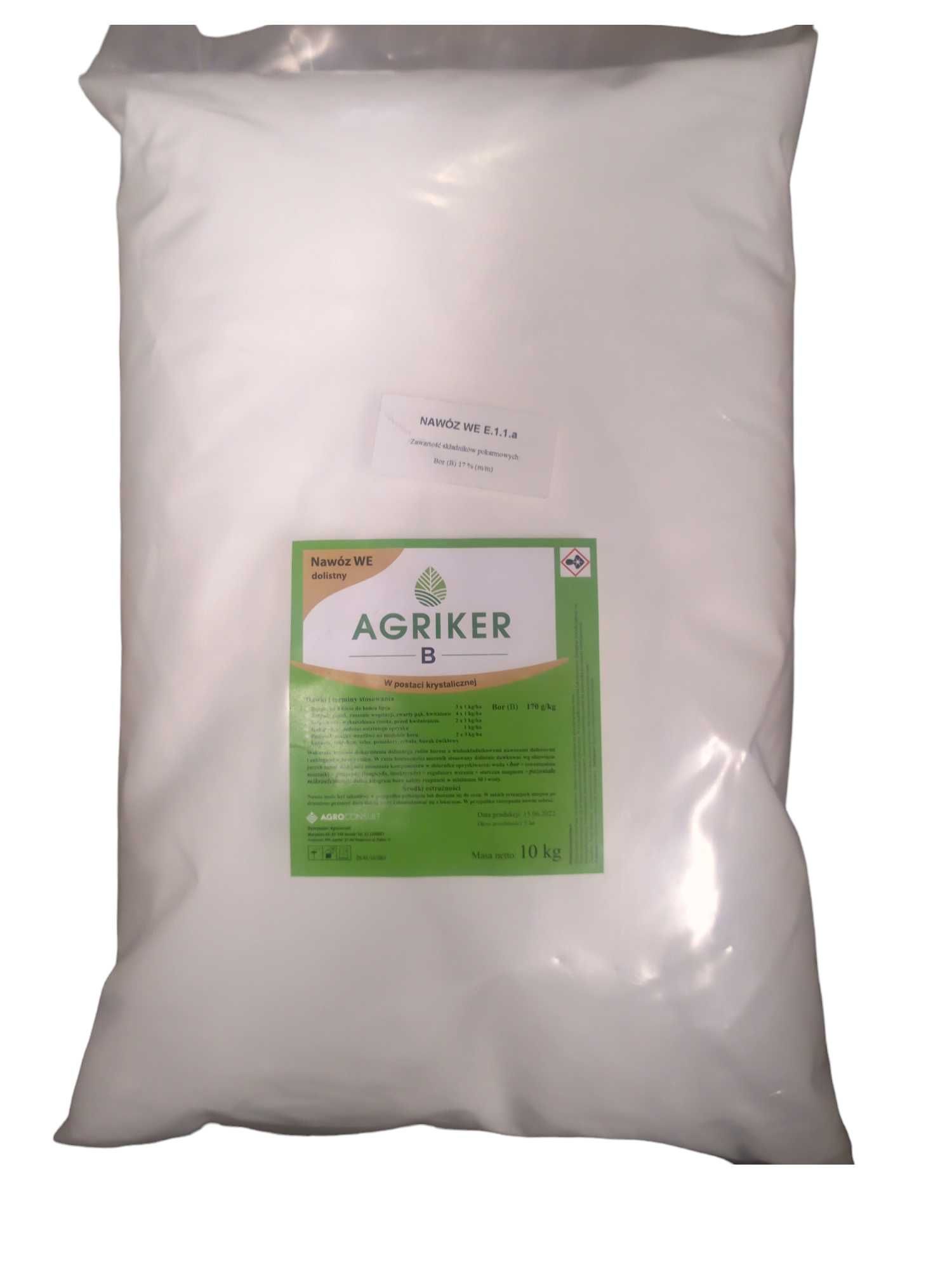 Agriker B nawóz dolistny Bor, Agriker B ilość 10 kg na 10 ha