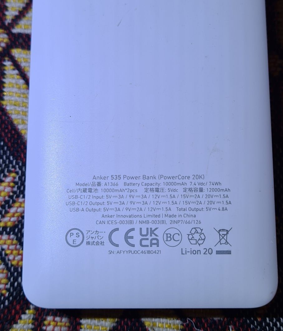 Павербанк Anker 30W на 20000mah