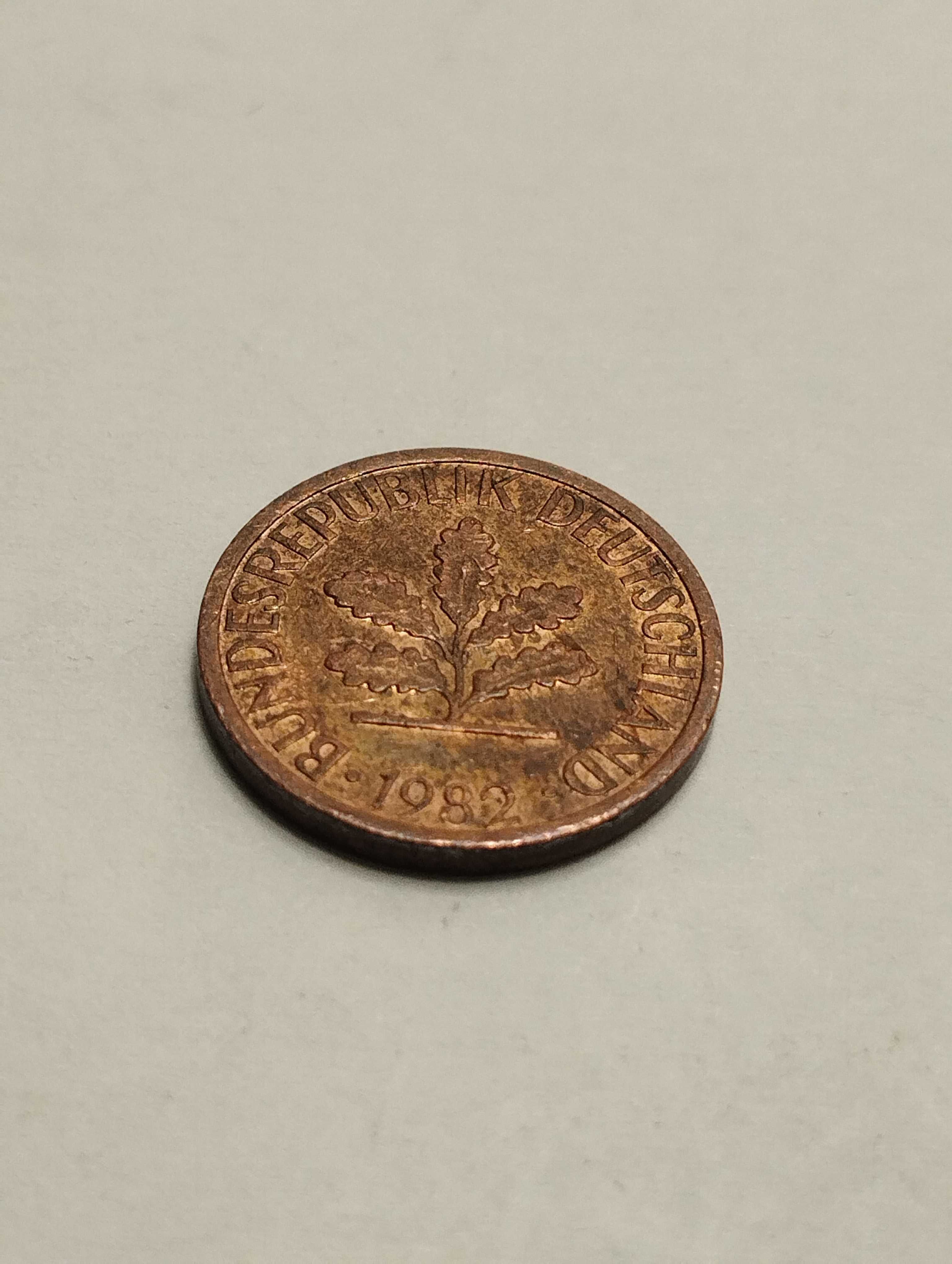 Sprzedam monetę Niemcy 1 pfennig 1982r. D stan dobry