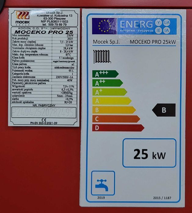 Kocioł węgiel pellet drewno piec Moceko PRO 25kW dotacje OD RĘKI ZUM