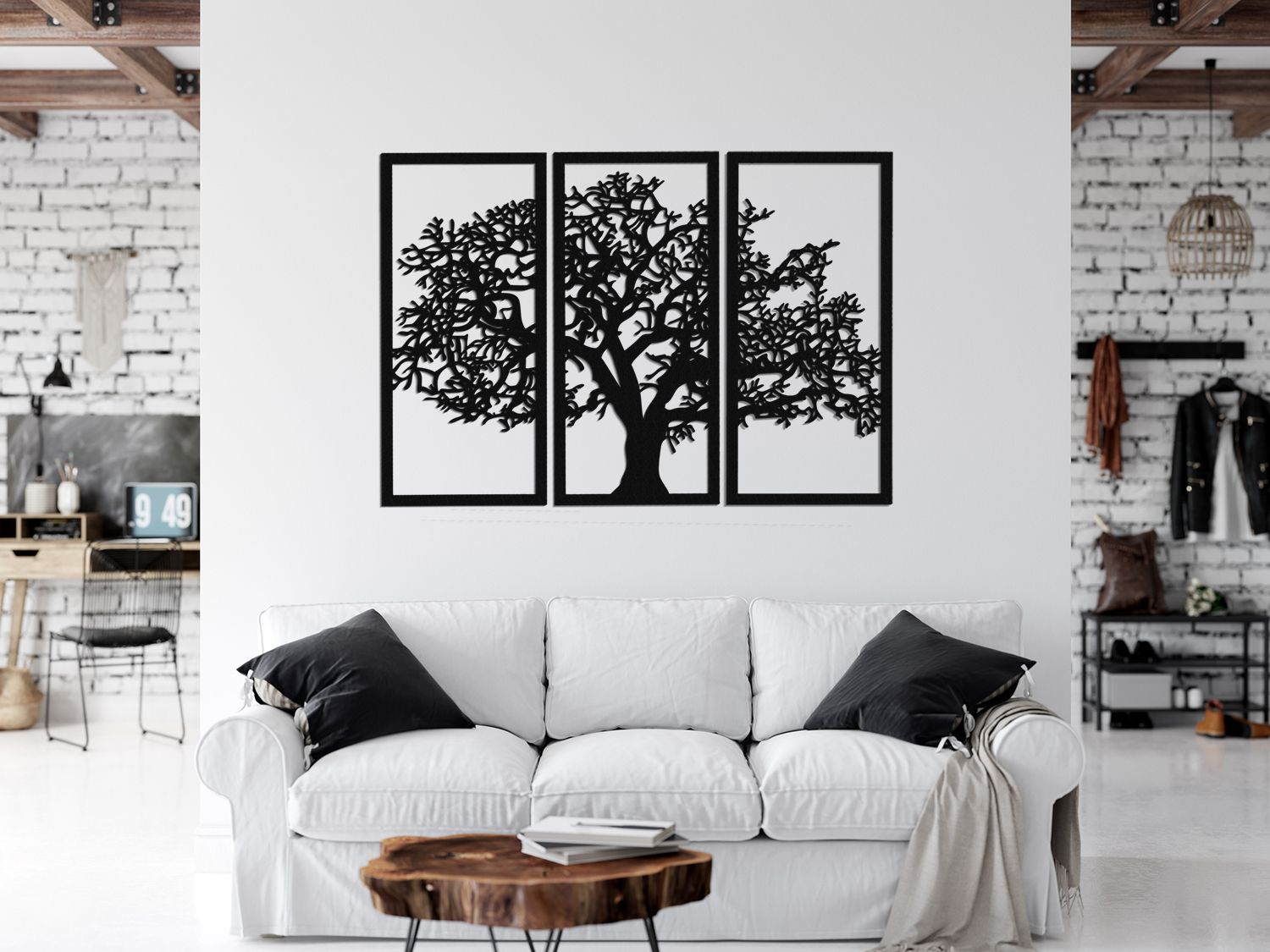 Dekoracyjny tryptyk ażurowy, drzewo życia, 80 x 120 cm, dekoracja 3d