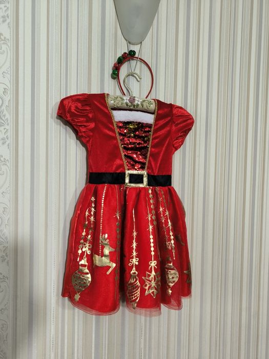 Карнавальна сукня місіс Санта новорічне плаття костюм помічниці Санти