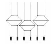 Lampa wisząca FLUSSO LINE 6 czarna, led