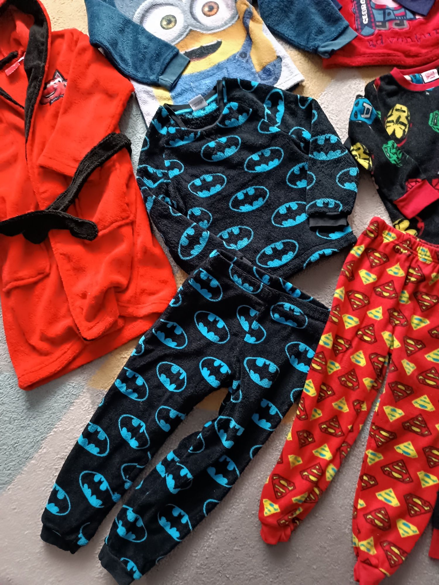Zestaw zimowy piżama ciepła polar Batman Superman Minionki Primark