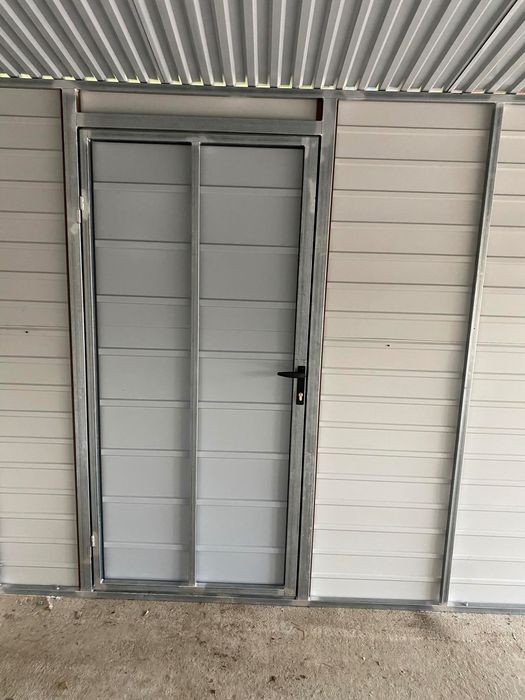 garaż blaszany grafit dwuspadowy 4x5 5x5 6x6 6x5,8 brama segmentowa