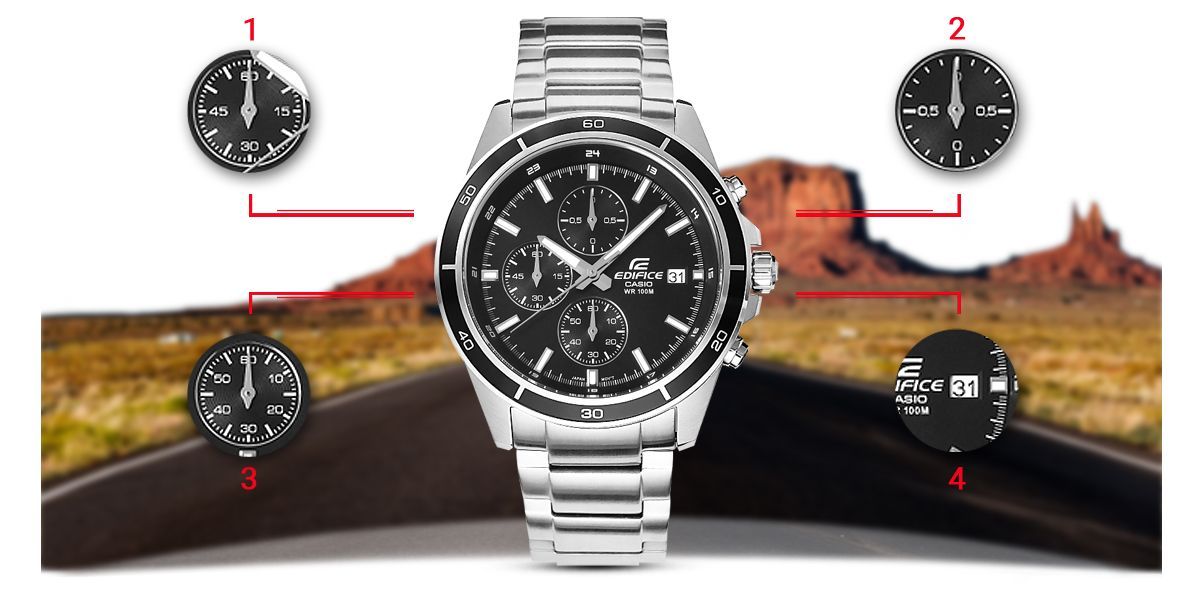 zegarek męski casio edifice efr-526d-1avuef 10 bar