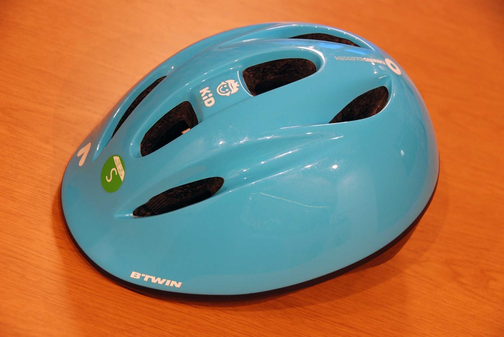 Kask rowerowy BTWIN Kid Edition BŁĘKITNY/NIEBIESKI w doskonałym stanie