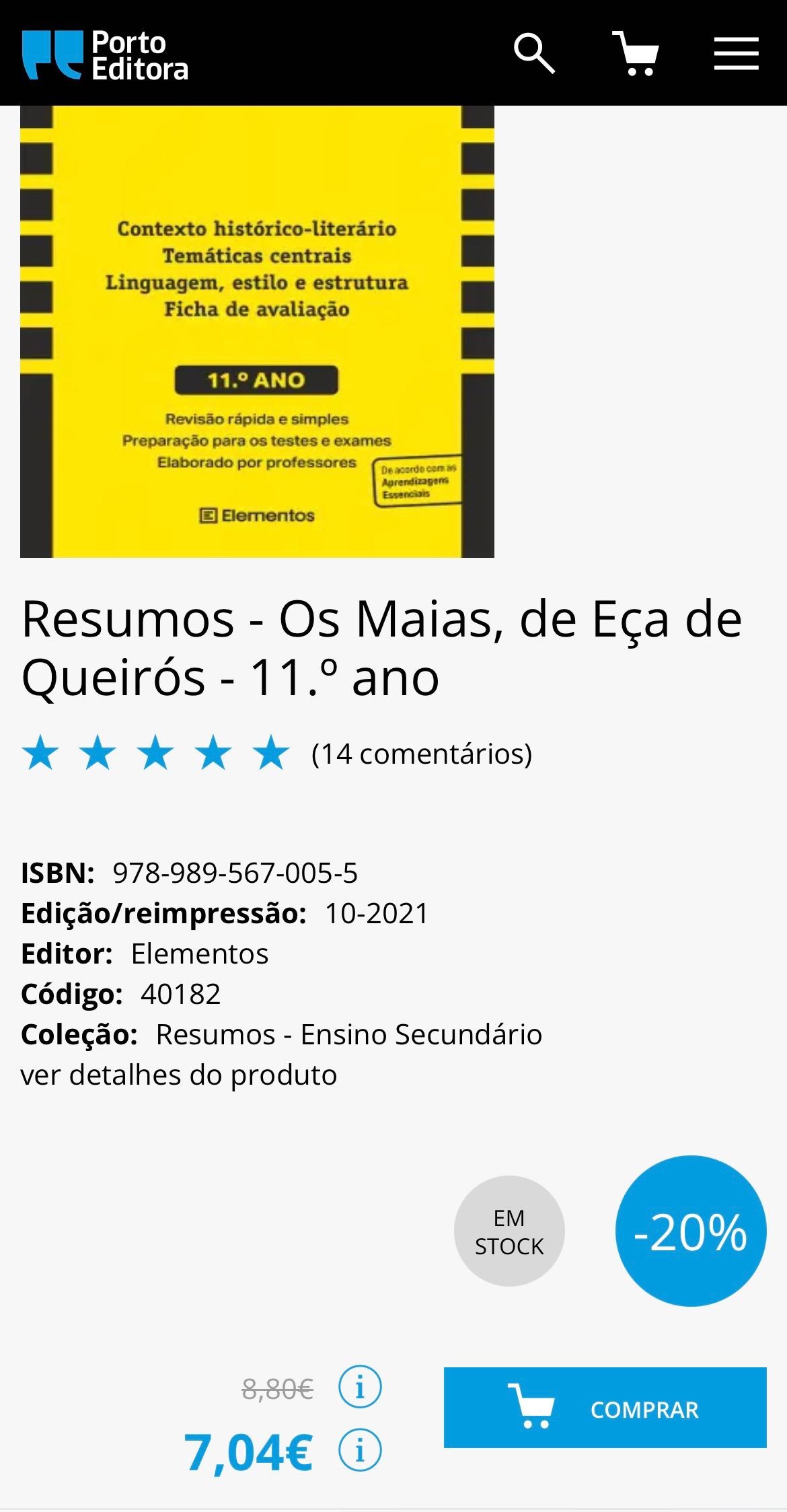 Resumos “Os Maias” e Arrumar Ideias “Sermão Santo António” 11o ano