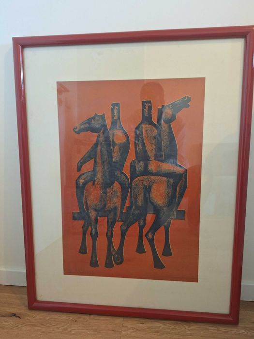 Quadro do Pintor Amândio Silva – Litografia Vendedores de Cavalos