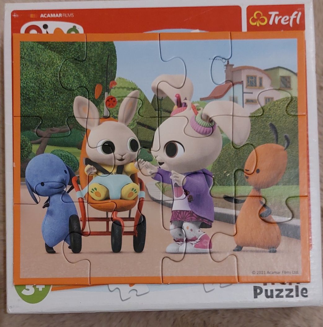 Puzzle 4 zestawy Spiderman, Bing, Bob budowniczy