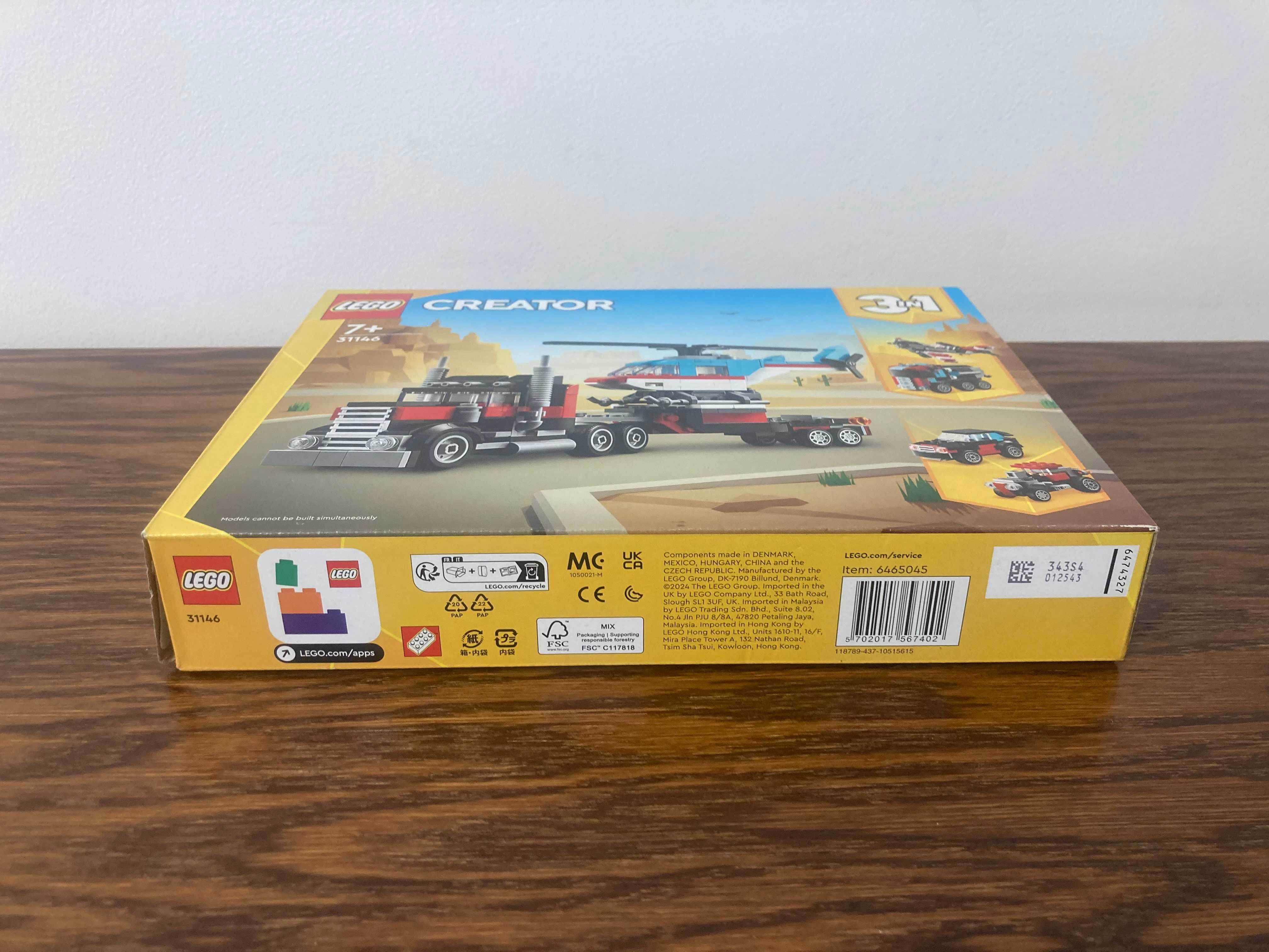 LEGO Creator 31146 Ciężarówka z platformą i helikopterem puste pudełko