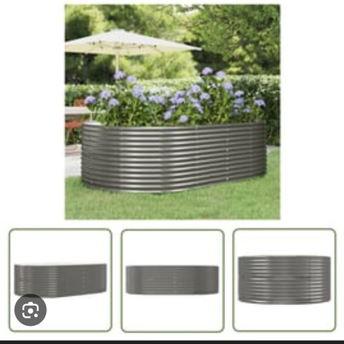 Vidaxl Donica Ogrodowa Srebrna 212X140X68Cm