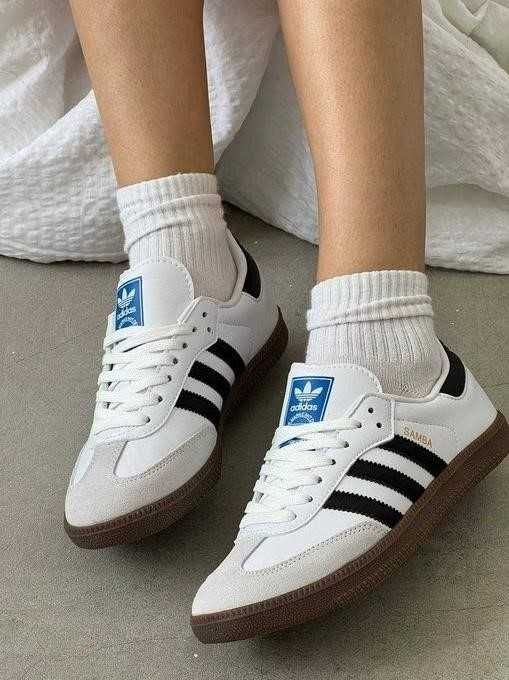 Кроссовки Adidas Samba White Black 36-46 адидас самба Хит