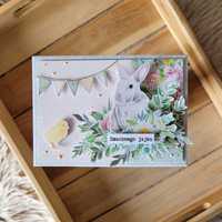 Kartka ręcznie robiona wielkanocna handmade scrapbooking na Wielkanoc