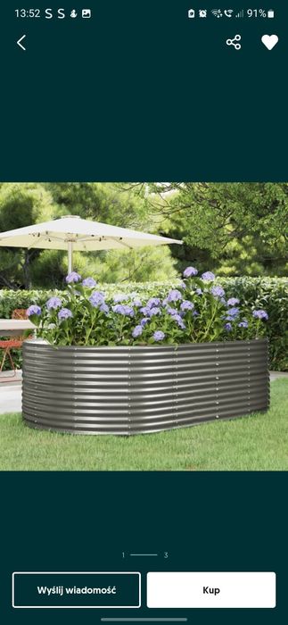 Vidaxl Donica Ogrodowa Srebrna 212X140X68Cm