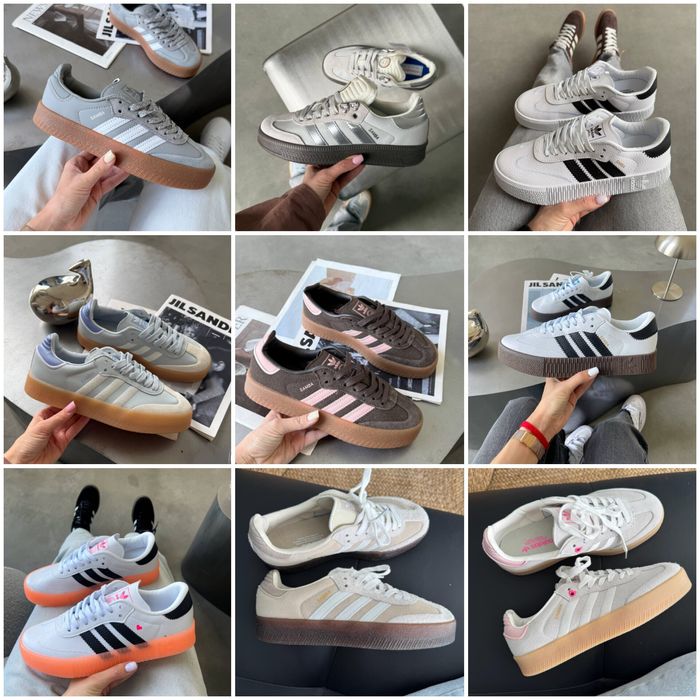 р36-45 Кросівки Adidas Samba Platform White Black Beige Green Brown