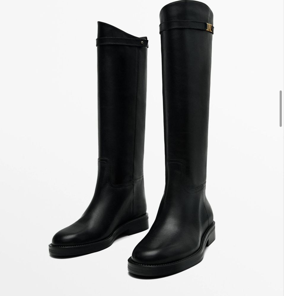 Kozaki ws tylu jeździeckim Massimo dutti