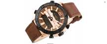 Zegarek męski NaviForce,dual time,skórzany pasek,nowy