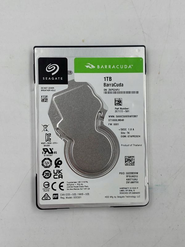 dysk twardy seagate barracuda 1tb sata iii 2,5" 5400 obr/min opis