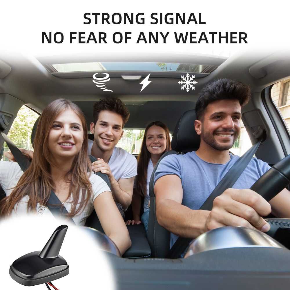 Antena de Teto Universal DAB+FM Amplificada + cabo 5 metros NOVO