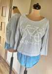 bluzka lekki sweter jeans nadruk rower m l jeans bawełna basic modna