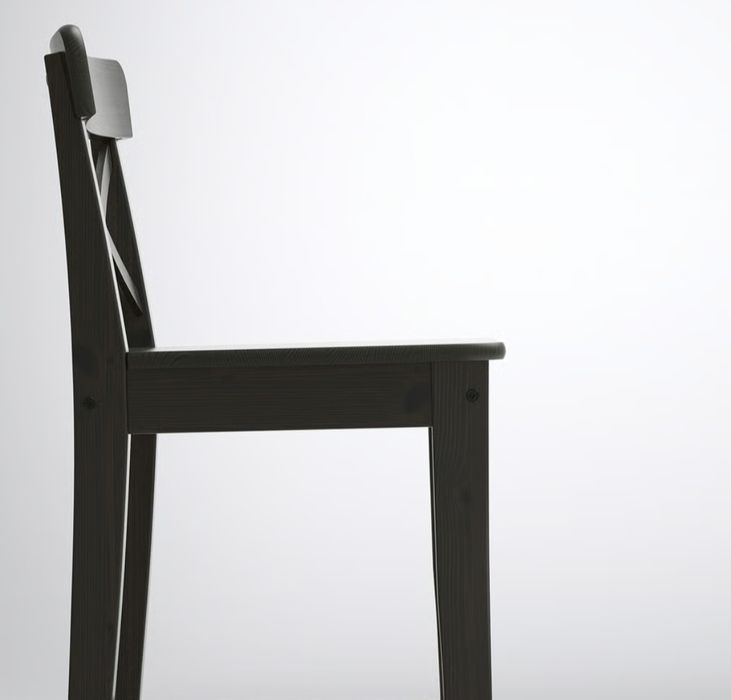 INGOLF Stołek barowy z oparciem, brązowoczarny, 74 cm