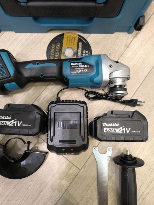 Болгарка аккумуляторная makita DGA 404, 2 аккумулятора