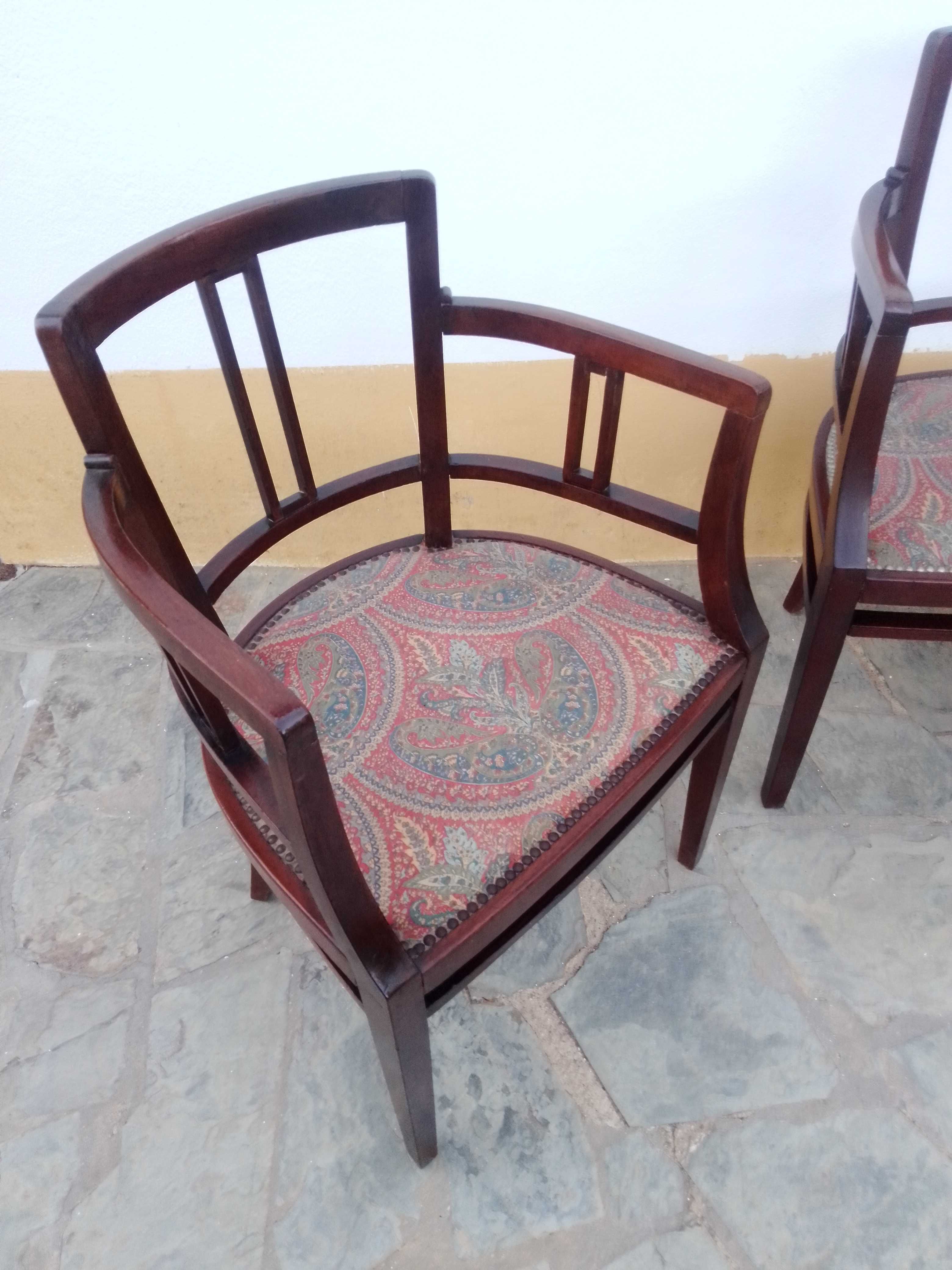 Terno de canapé e cadeirões art deco
