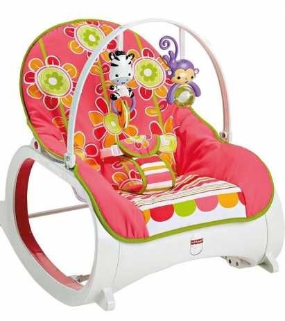 Детский шезлонг кресло-качалка Fisher Price Цветочное конфетти