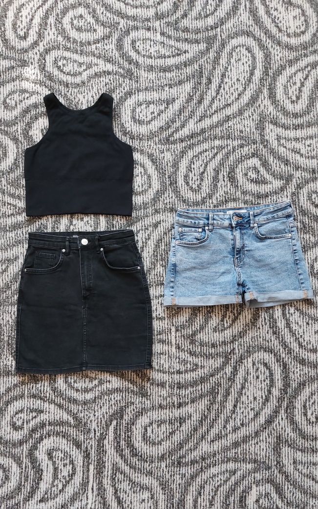 Топ H&m,юбка,спідниця Zara,шорты,шорти Mango,р.XS-S(34),40,25