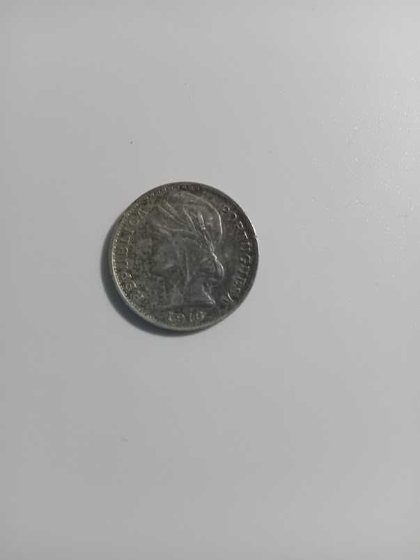 Moeda antiga 20 centavos prata