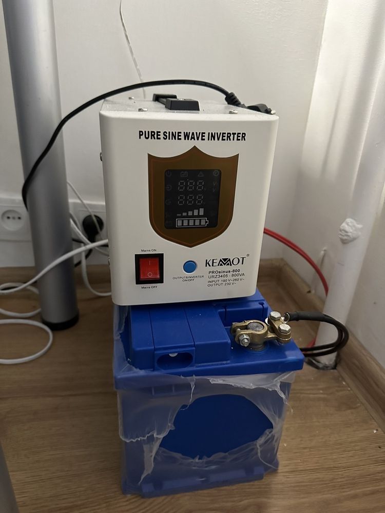 Інвертор 12v - 220v Volt Kemot pro sinus-800 & аккумулятор 105А