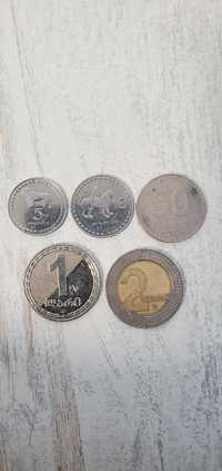 Монети Грузії. Грузинські гроші. Ларі. 5 монет