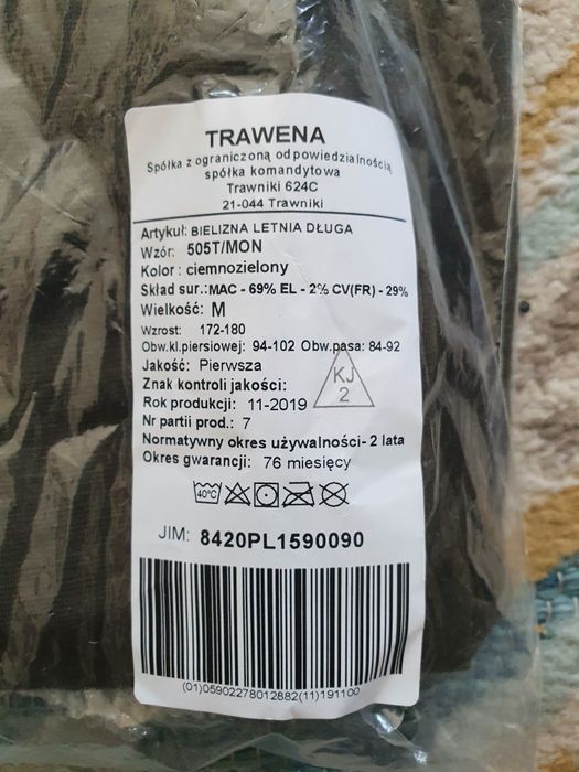 Bielizna letnia dluga 505T/MON