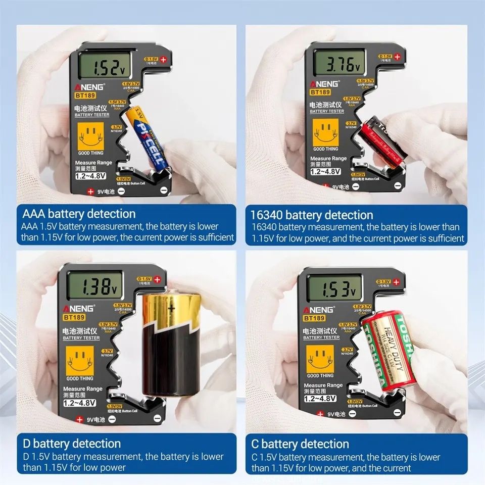 BT189 bardzo mały tester baterii 9V AA komórka guzikowa uniwersaln det