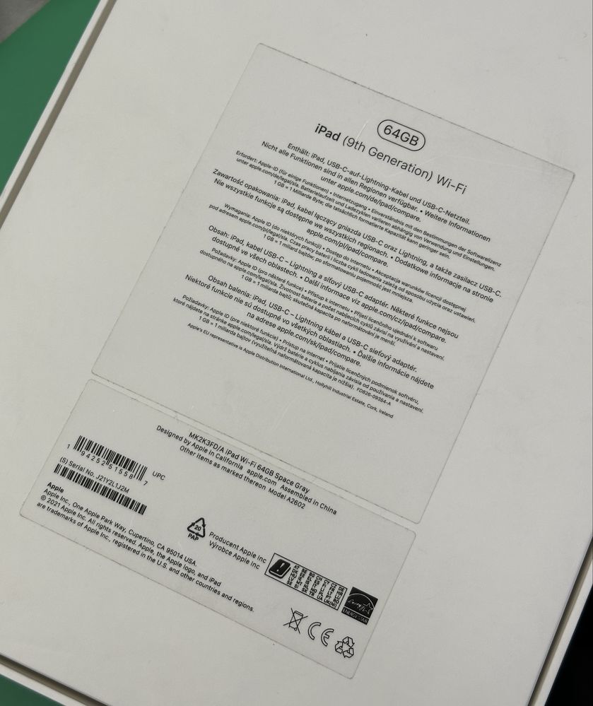 Apple iPad 9gen 64gb Wi-Fi